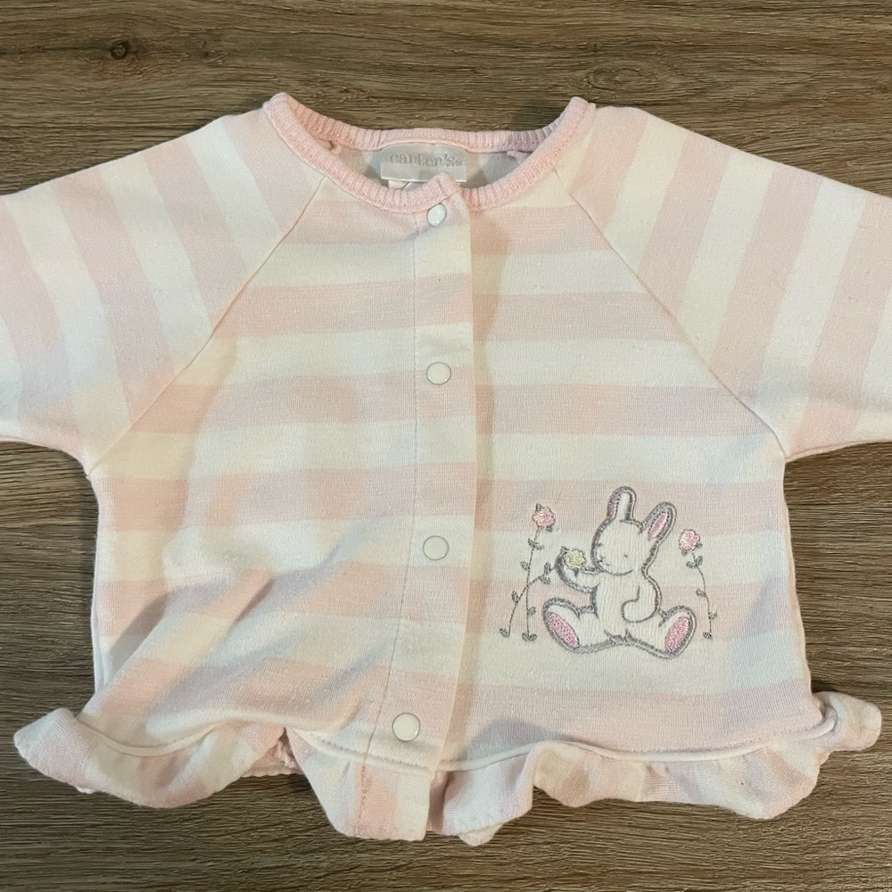 Carter's Pink and White Baby Cardigan